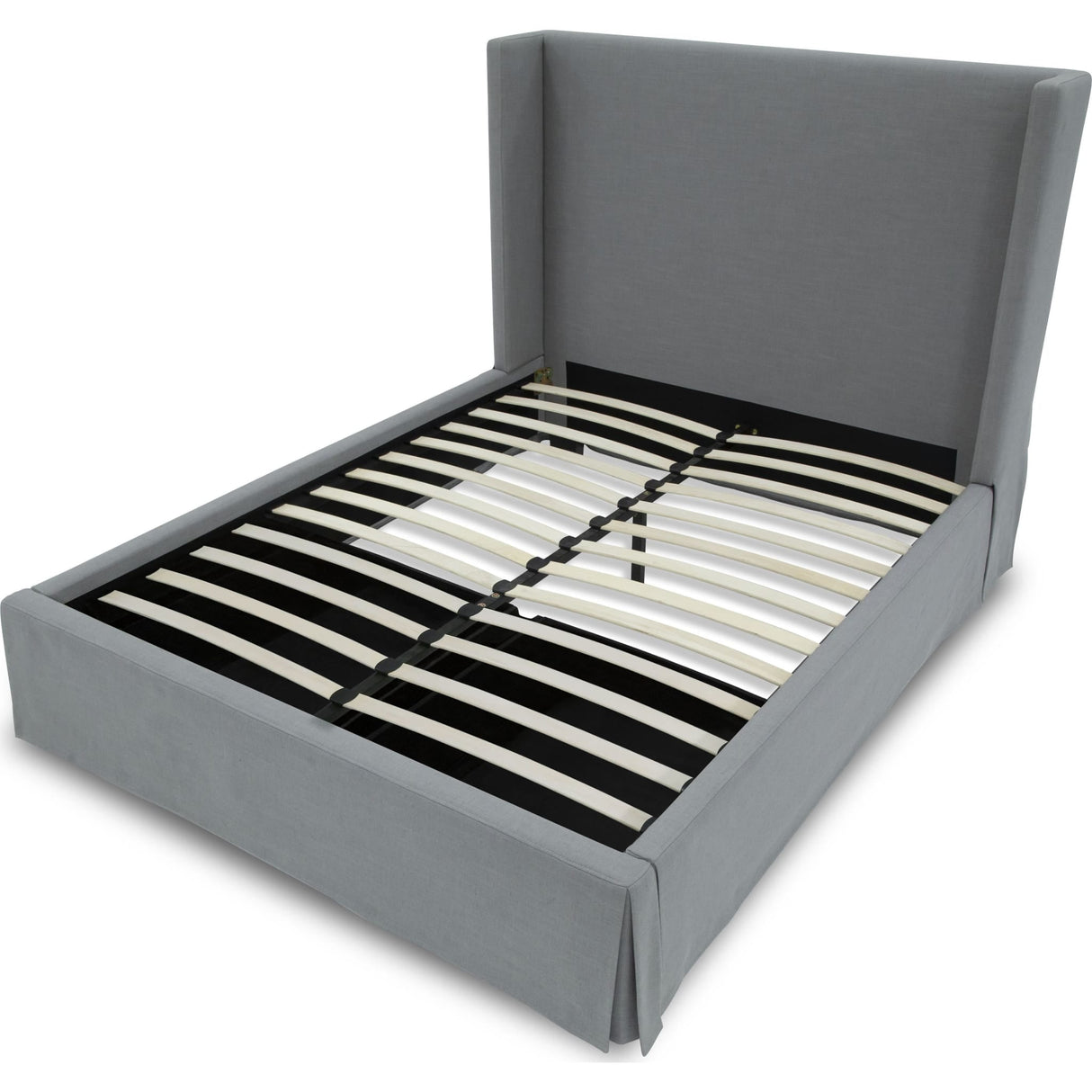 Cresta Skirted Footboard Storage Panel Bed in Fog