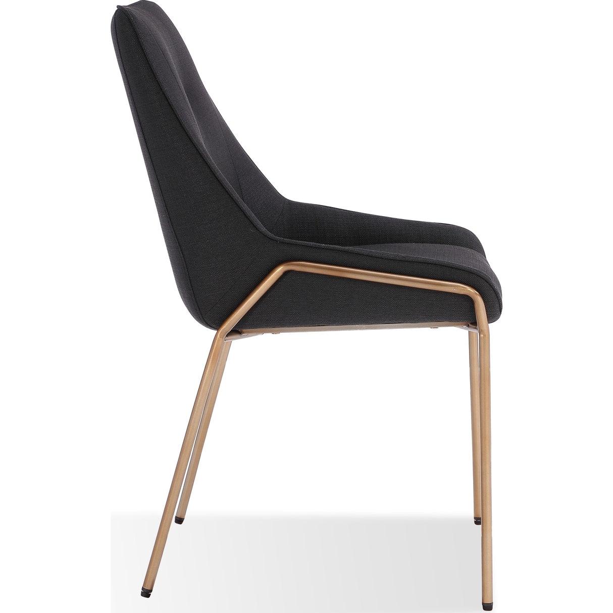 Cyrus Upholstered Dining Chair in Coal Fabric and Brushed Bronze Metal