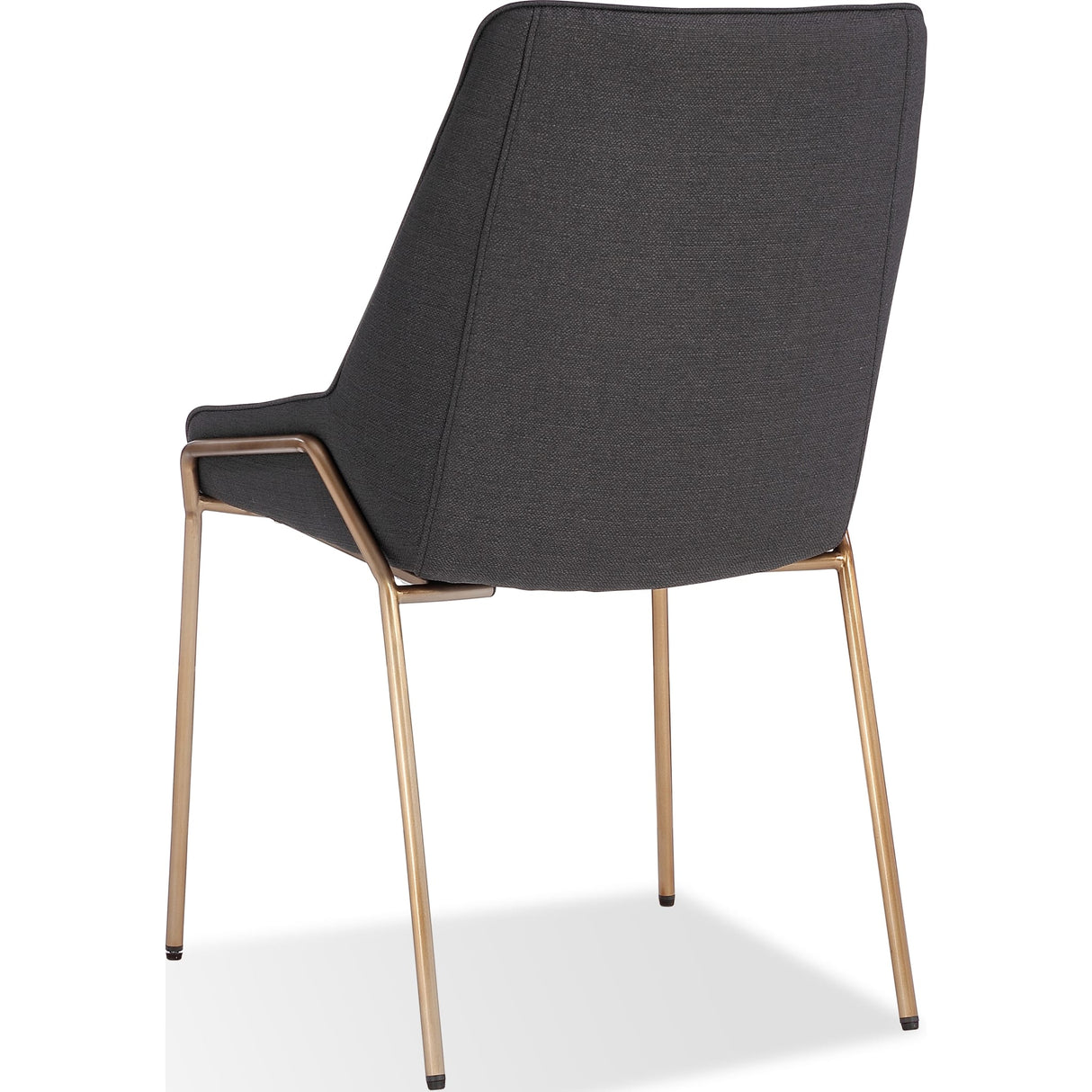 Cyrus Upholstered Dining Chair in Coal Fabric and Brushed Bronze Metal