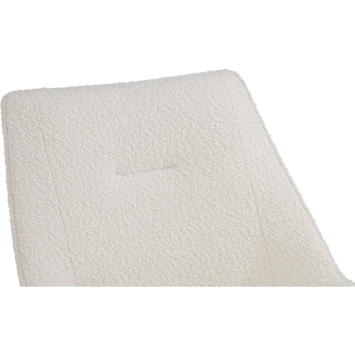 Cyrus Upholstered Dining Chair in Cottage Cheese Boucle and Brushed Bronze Metal