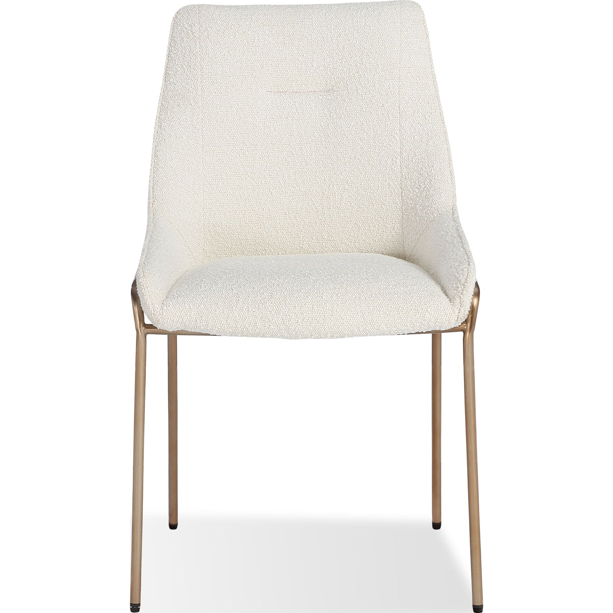 Cyrus Upholstered Dining Chair in Cottage Cheese Boucle and Brushed Bronze Metal