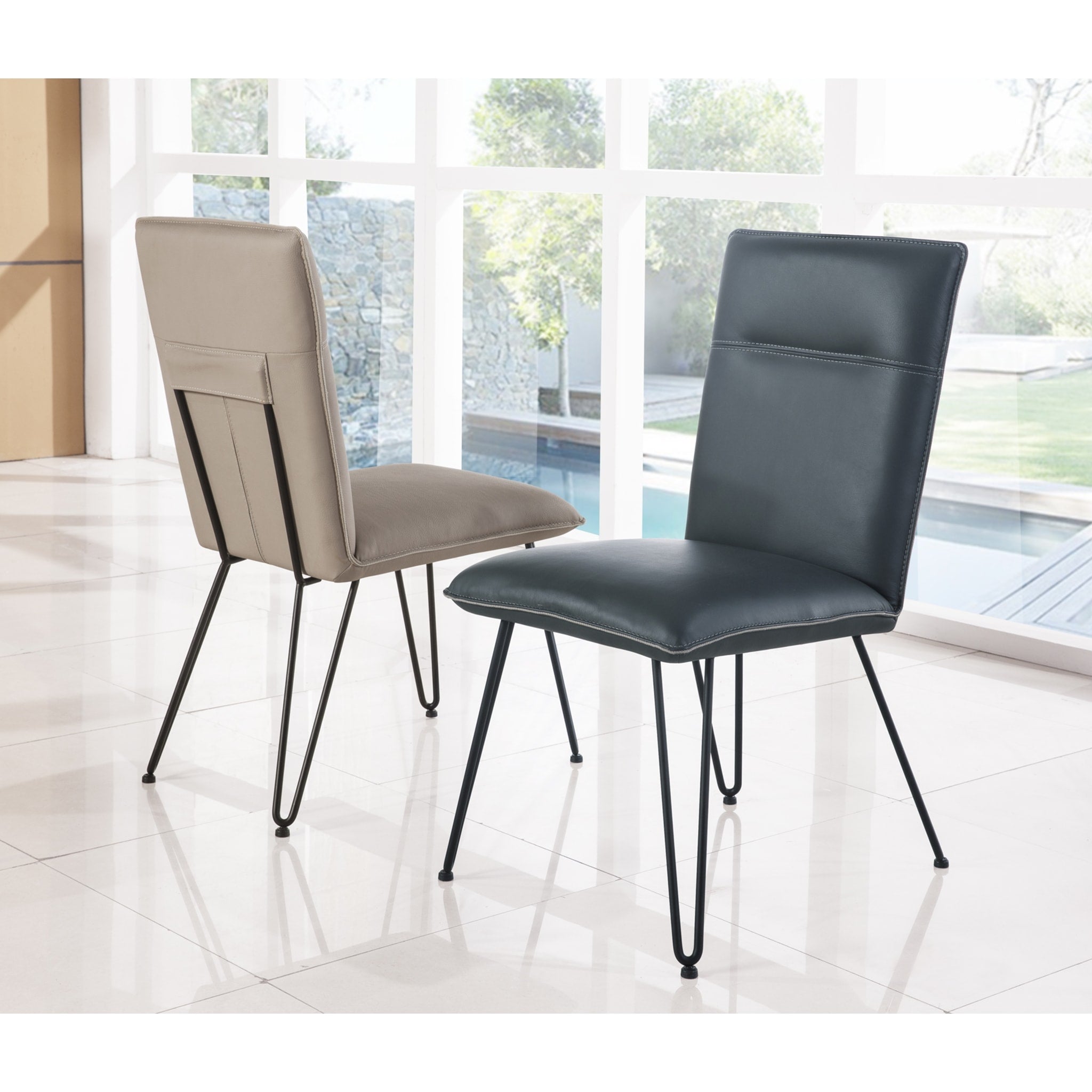 Demi Hairpin Leg Modern Dining Chair in Cobalt