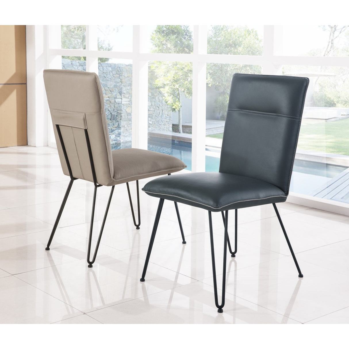 Demi Hairpin Leg Modern Dining Chair in Cobalt