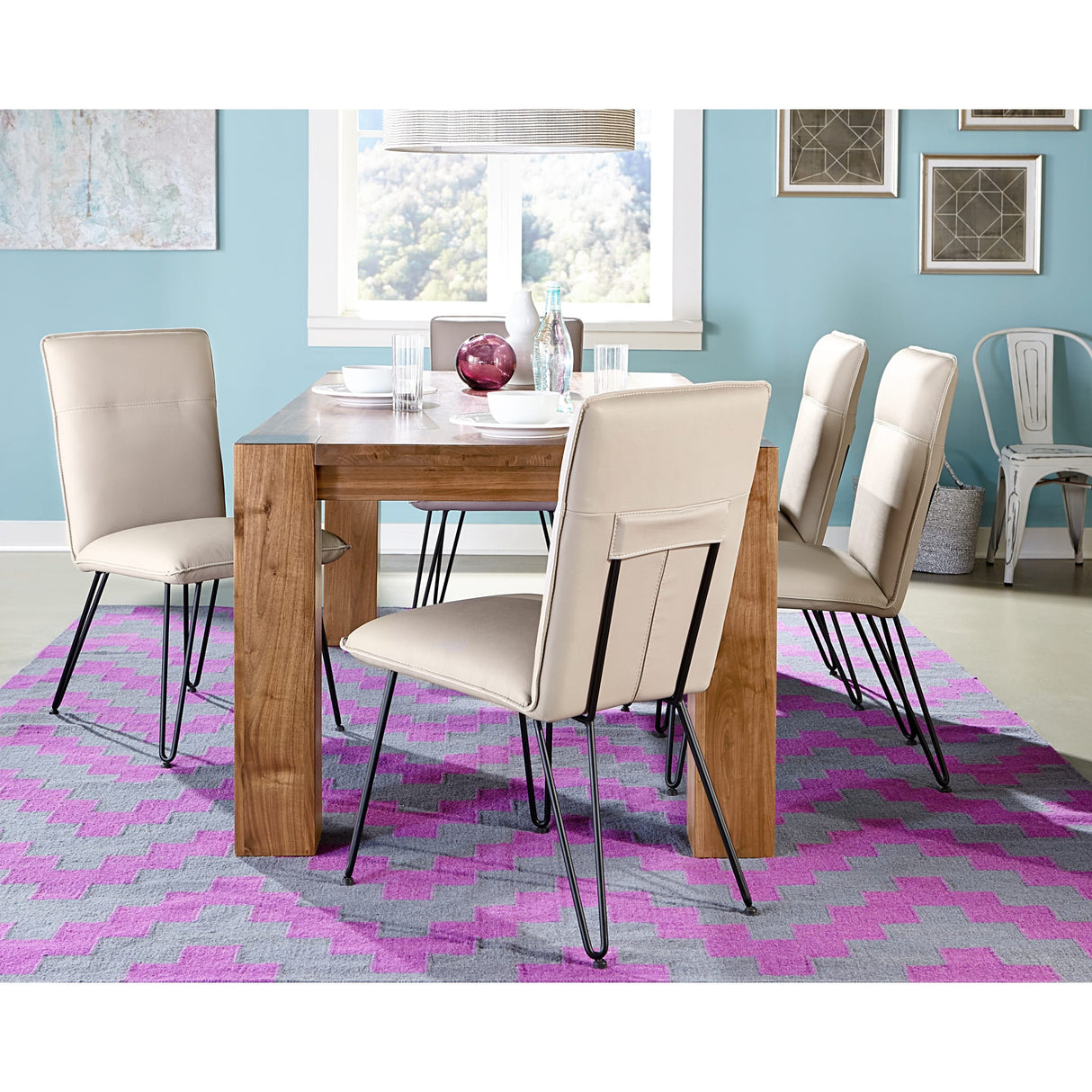 Demi Hairpin Leg Modern Dining Chair in Taupe