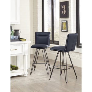Demi Hairpin Leg Swivel Bar Stool in Cobalt