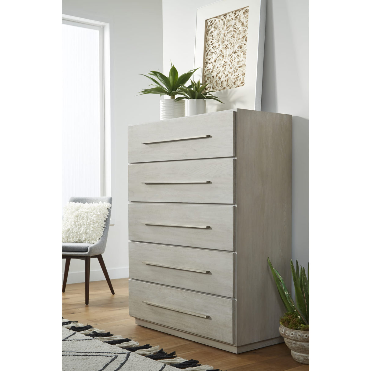 Destination Five Drawer Chest in Cotton Grey (2024)