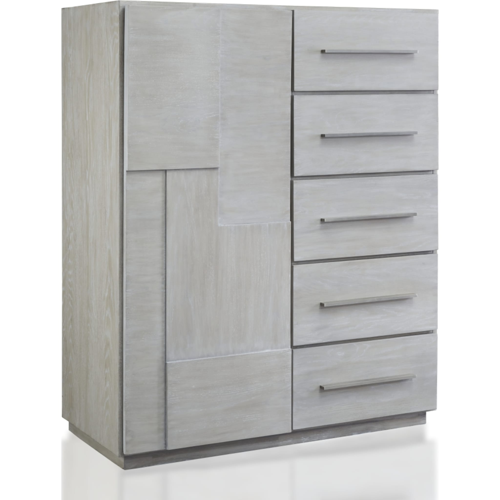 Destination Five Drawer One Door Sweater Chest in Cotton Grey (2024)