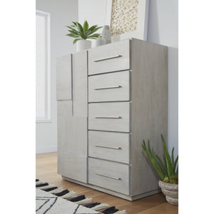 Destination Five Drawer One Door Sweater Chest in Cotton Grey (2024)