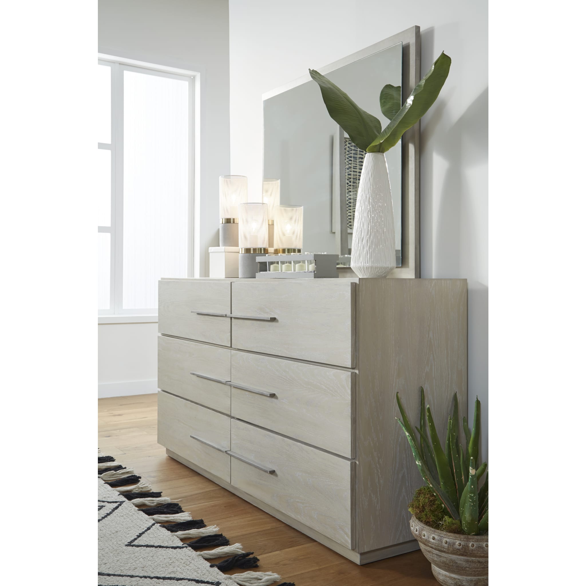 Destination Six Drawer Dresser in Cotton Grey (2024)