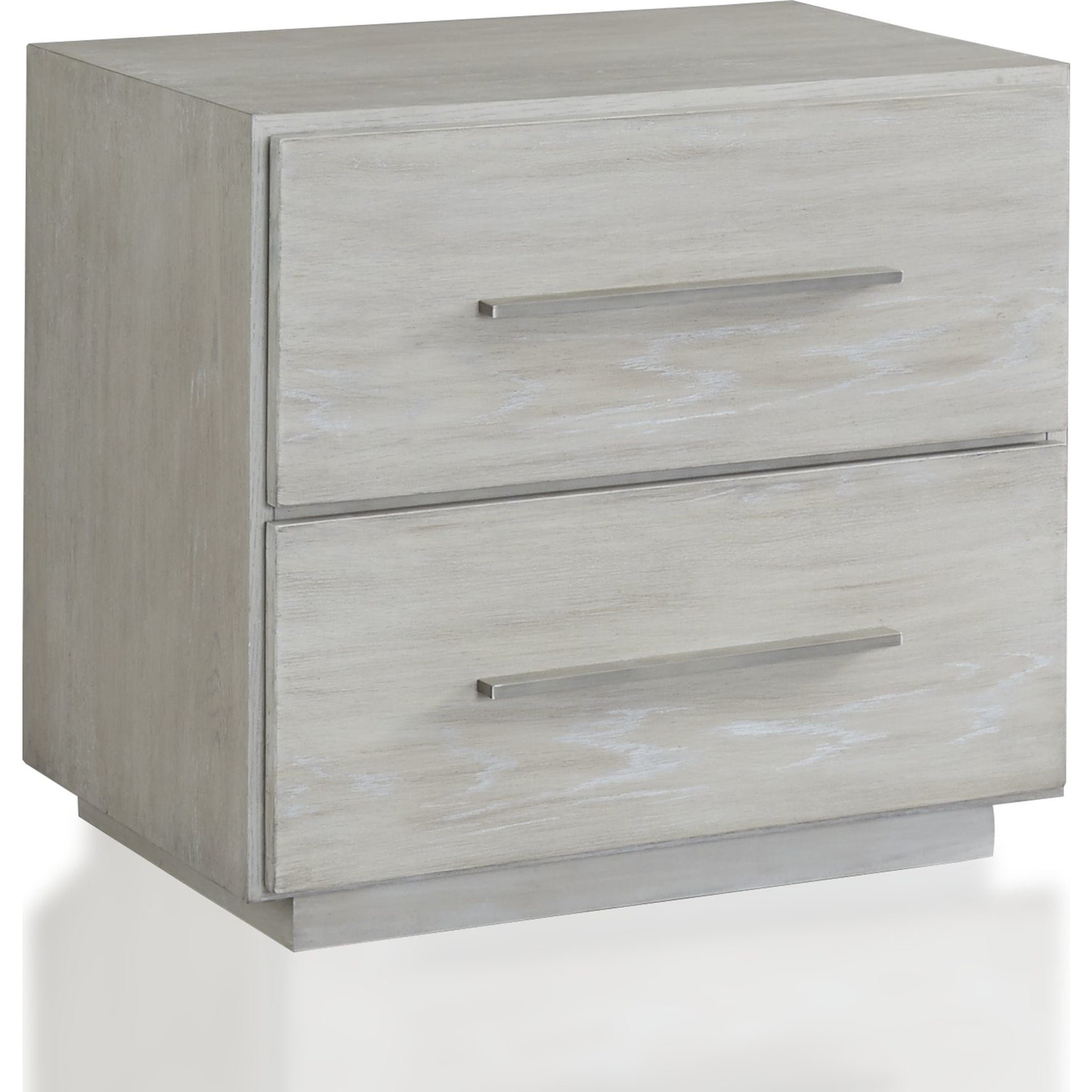 Destination Two Drawer Nightstand in Cotton Grey