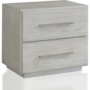 Destination Two Drawer Nightstand in Cotton Grey