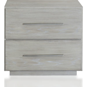 Destination Two Drawer Nightstand in Cotton Grey