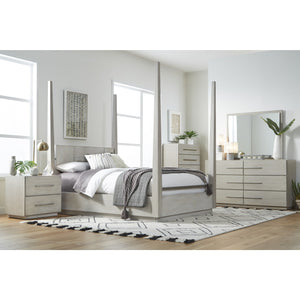 Destination Wood Poster Bed in Cotton Grey