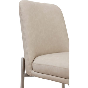 Dion Upholstered Counter Stool in Camel Synthetic Leather and Brushed Nickel Metal