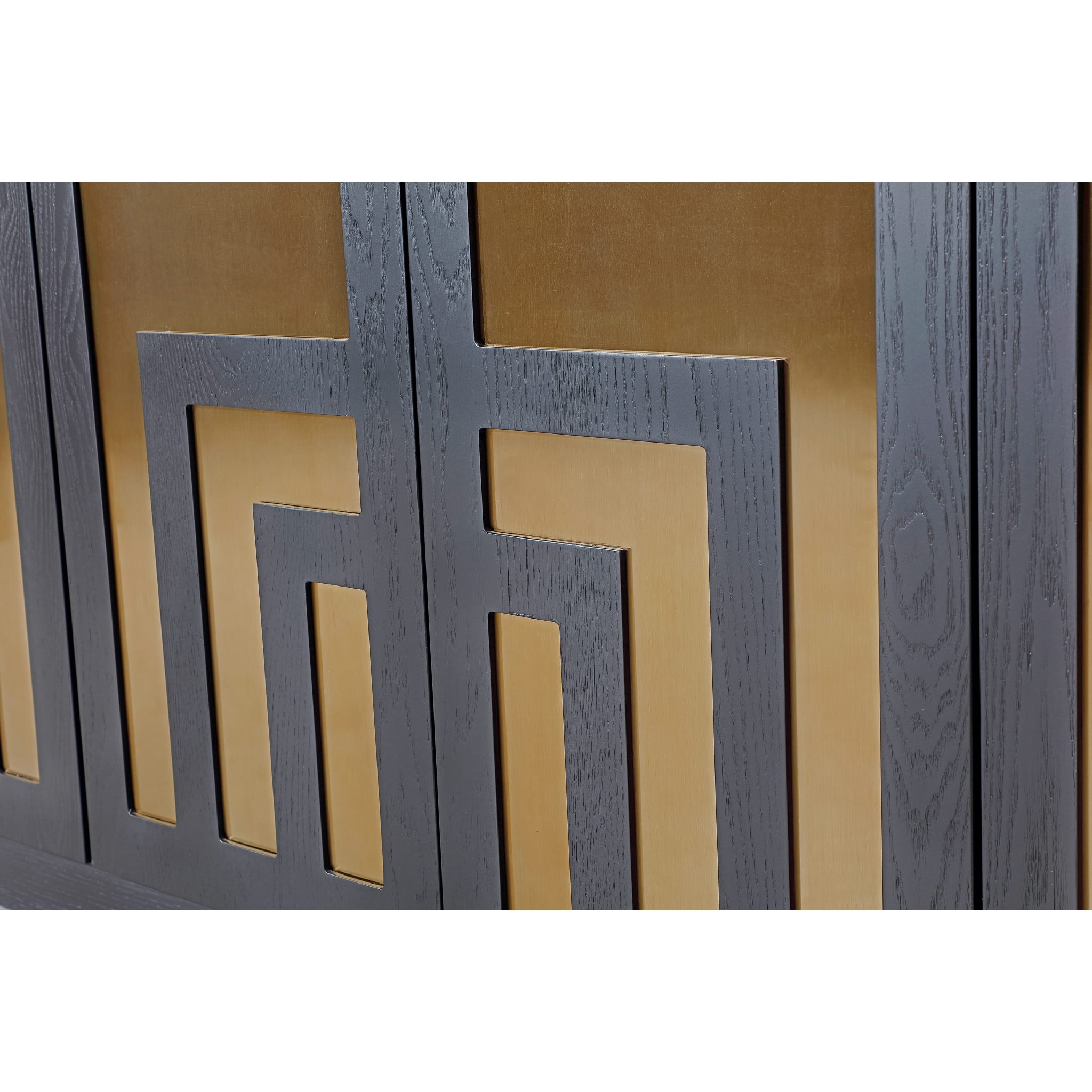 Doheny Wood and Metal  Two Door Sideboard in Black and Brass