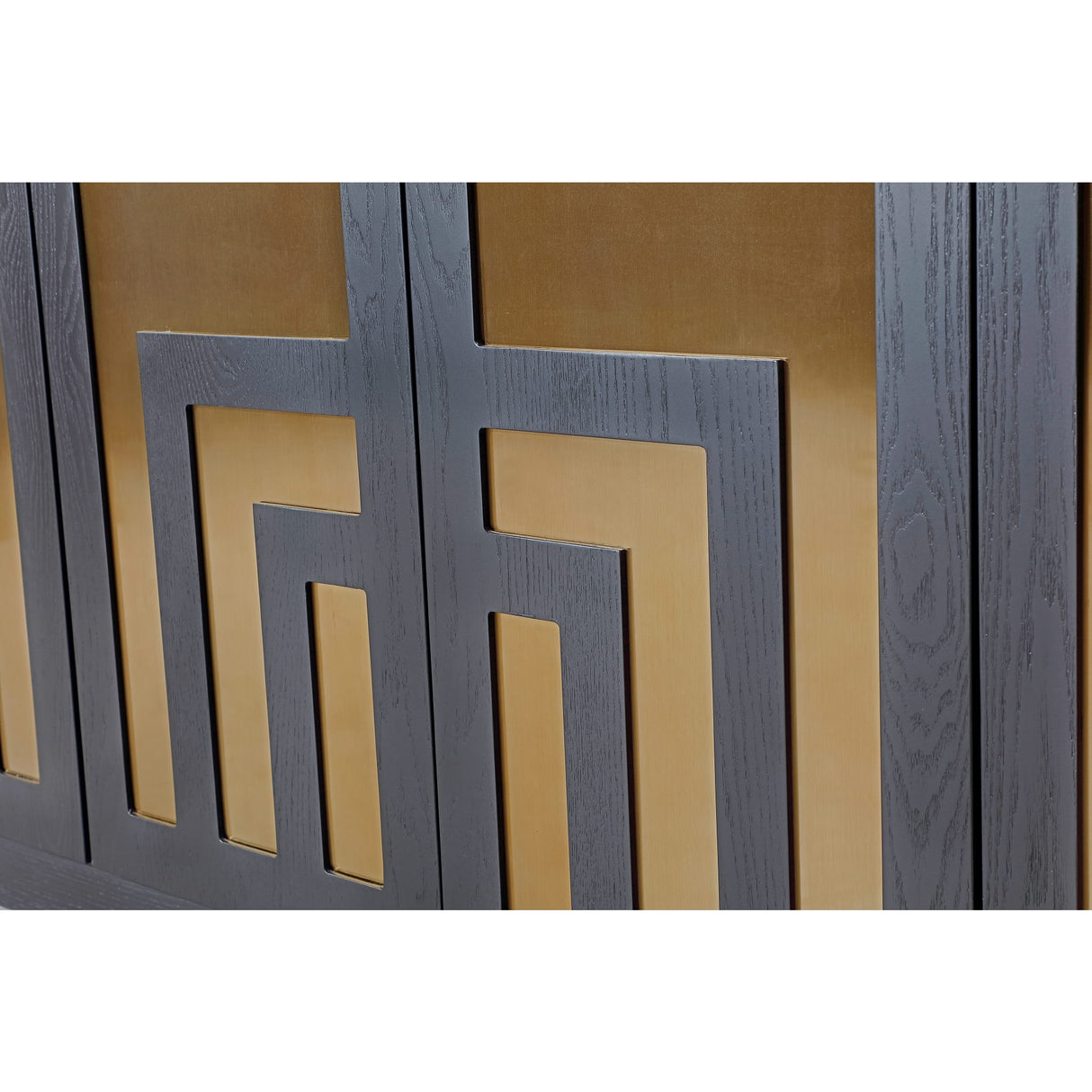 Doheny Wood and Metal  Two Door Sideboard in Black and Brass