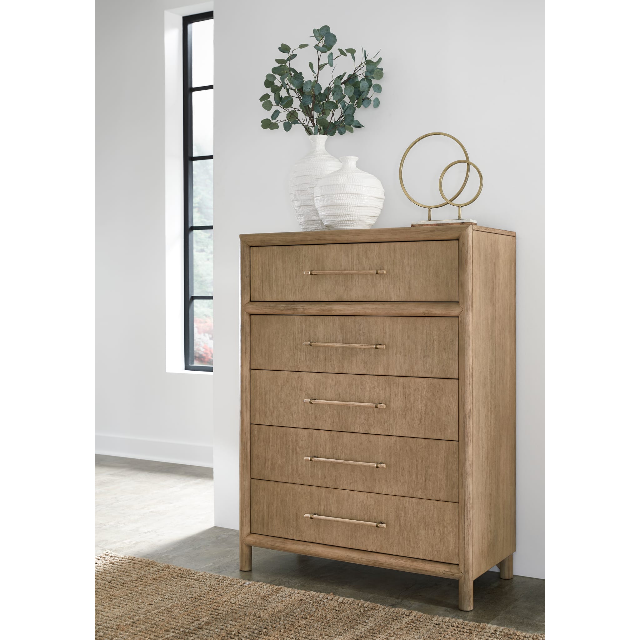 Dorsey Five Drawer Chest in Granola