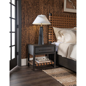 Dorsey One Drawer USB-charging Nightstand in Basalt Grey