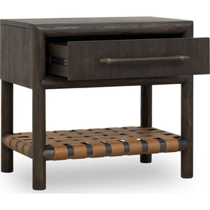 Dorsey One Drawer USB-charging Nightstand in Basalt Grey