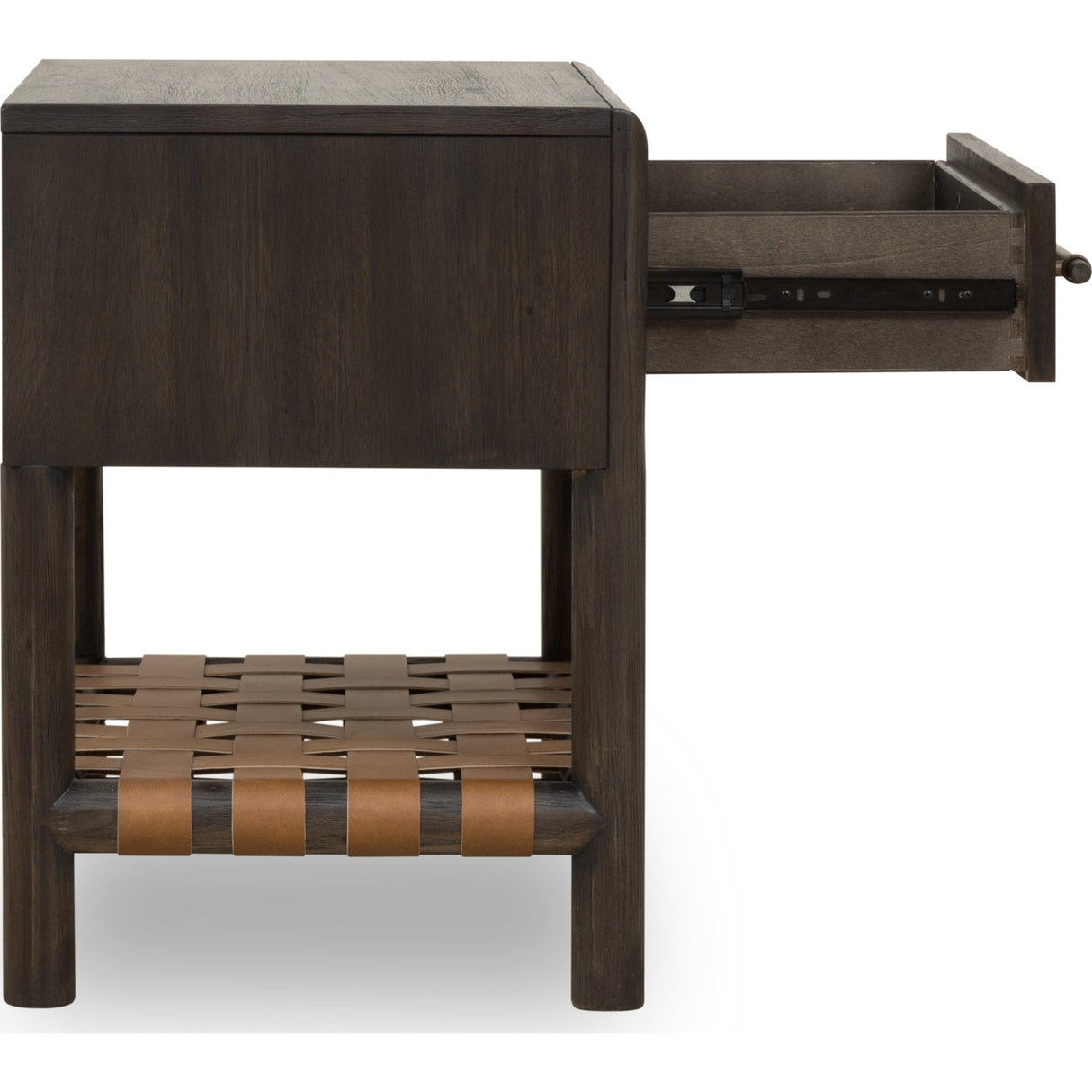 Dorsey One Drawer USB-charging Nightstand in Basalt Grey