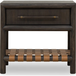 Dorsey One Drawer USB-charging Nightstand in Basalt Grey