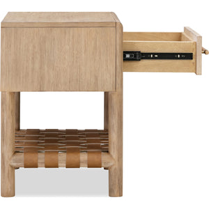 Dorsey One Drawer USB-charging Nightstand in Granola