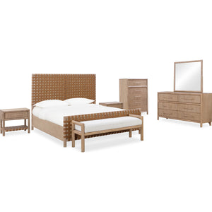 Dorsey One Drawer USB-charging Nightstand in Granola