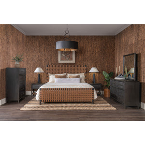 Dorsey Solid Wood and Glass Mirror in Basalt Grey