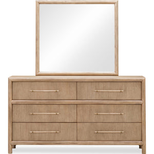 Dorsey Solid Wood and Glass Mirror in Granola