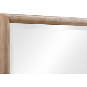 Dorsey Solid Wood and Glass Mirror in Granola