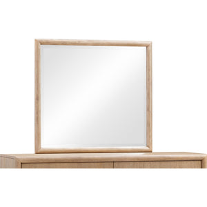 Dorsey Solid Wood and Glass Mirror in Granola