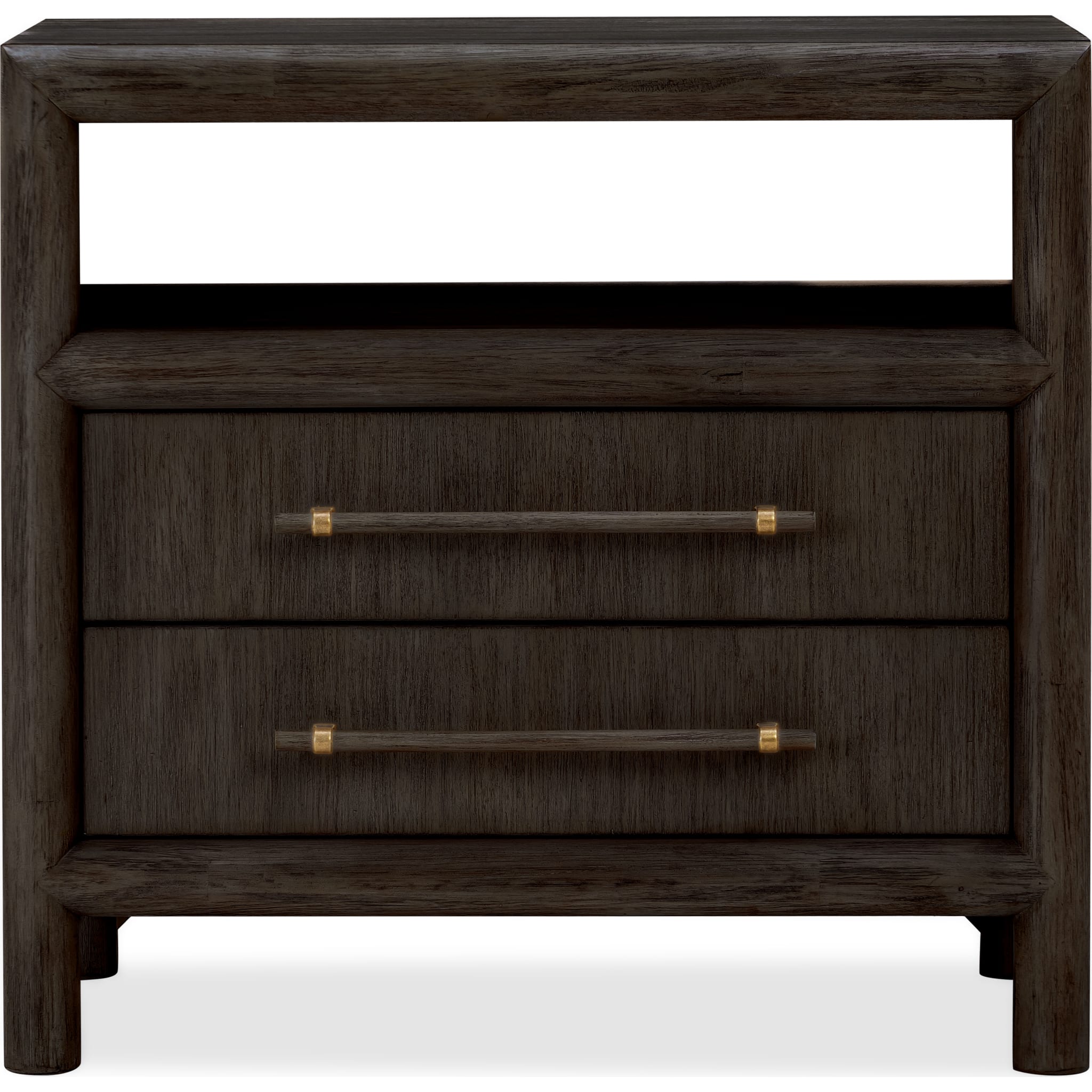 Dorsey Two Drawer USB-charging Nightstand in Basalt Grey