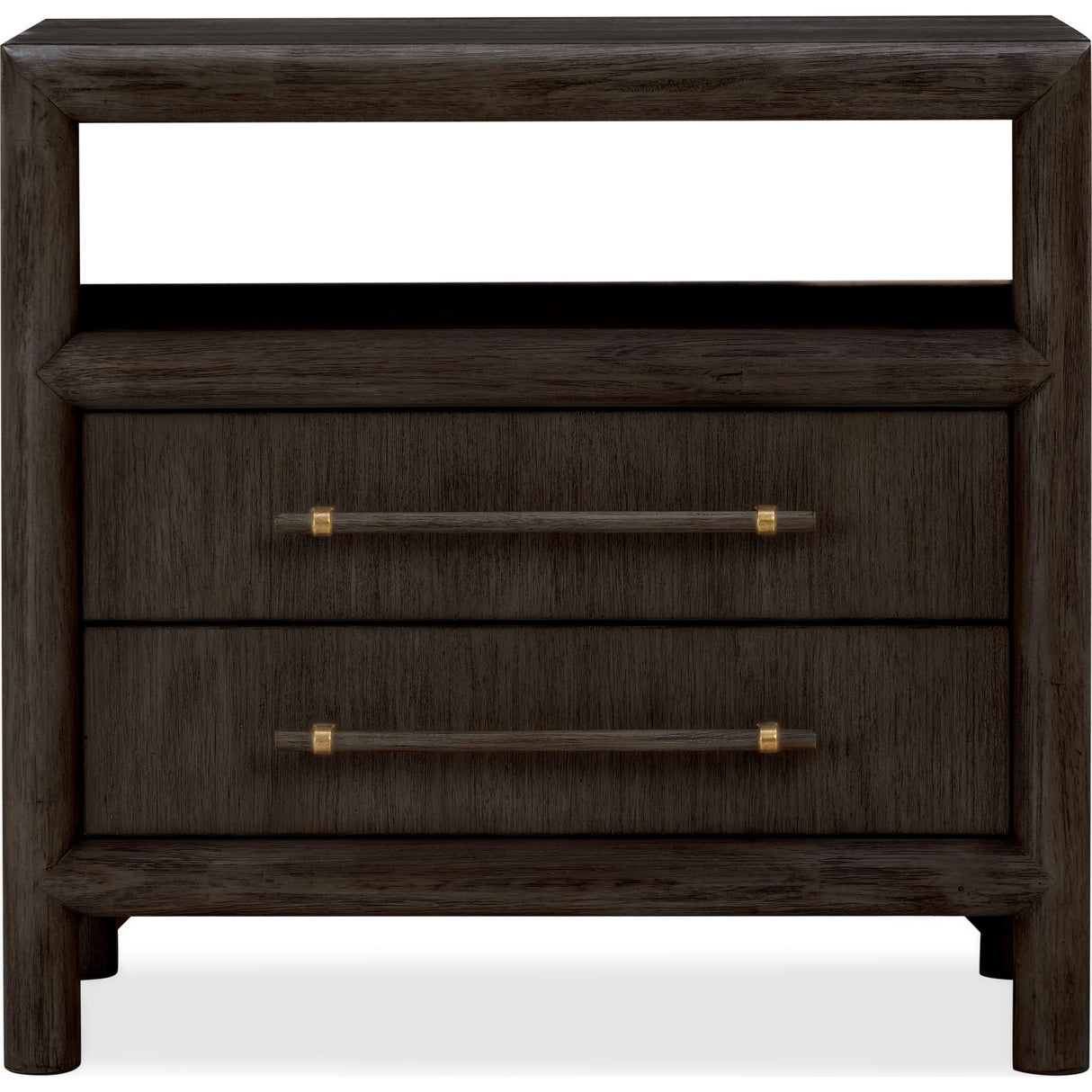 Dorsey Two Drawer USB-charging Nightstand in Basalt Grey