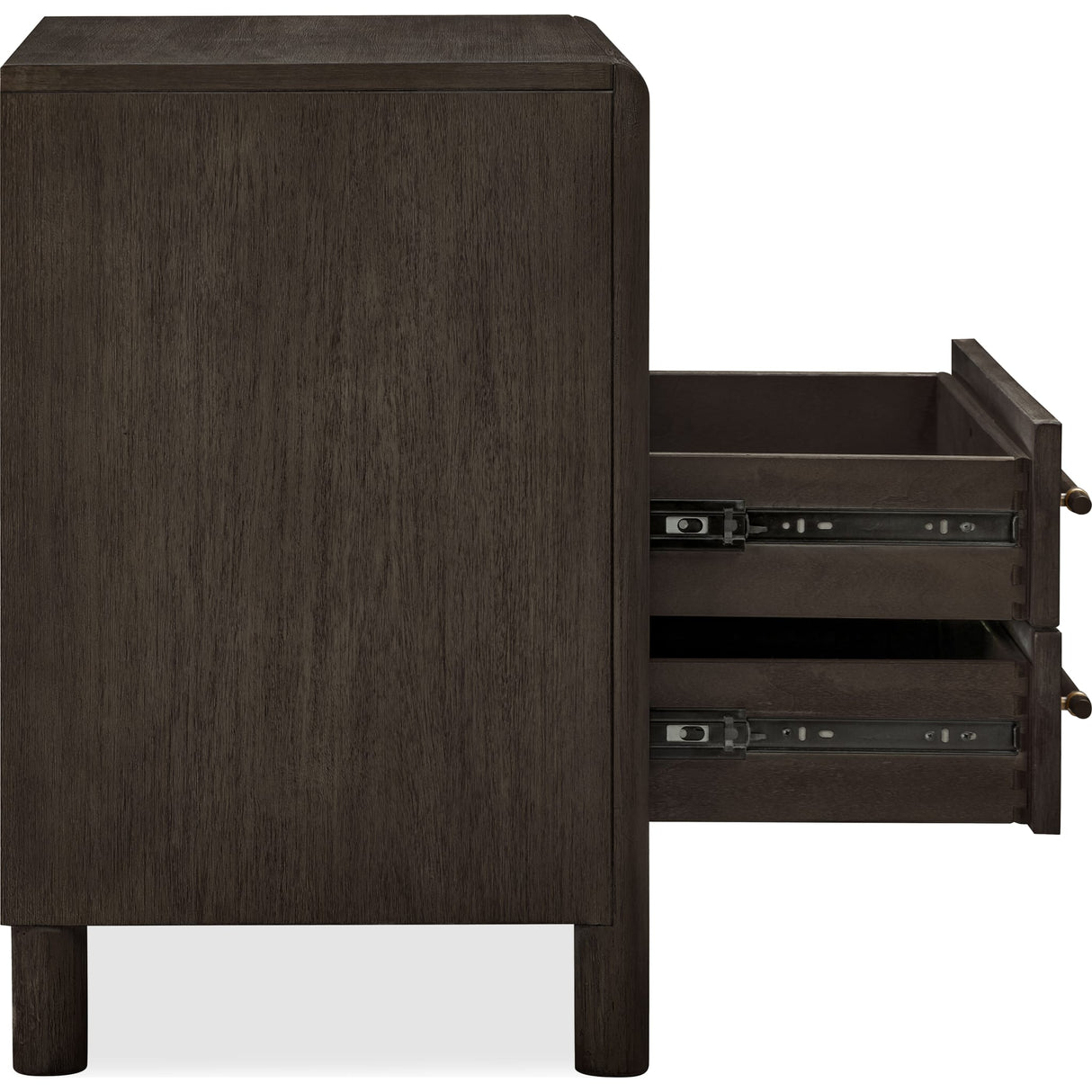 Dorsey Two Drawer USB-charging Nightstand in Basalt Grey