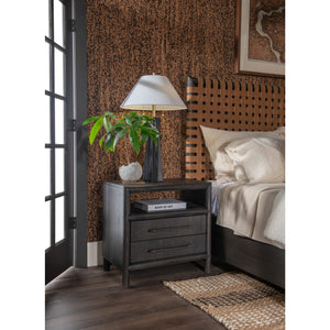 Dorsey Two Drawer USB-charging Nightstand in Basalt Grey