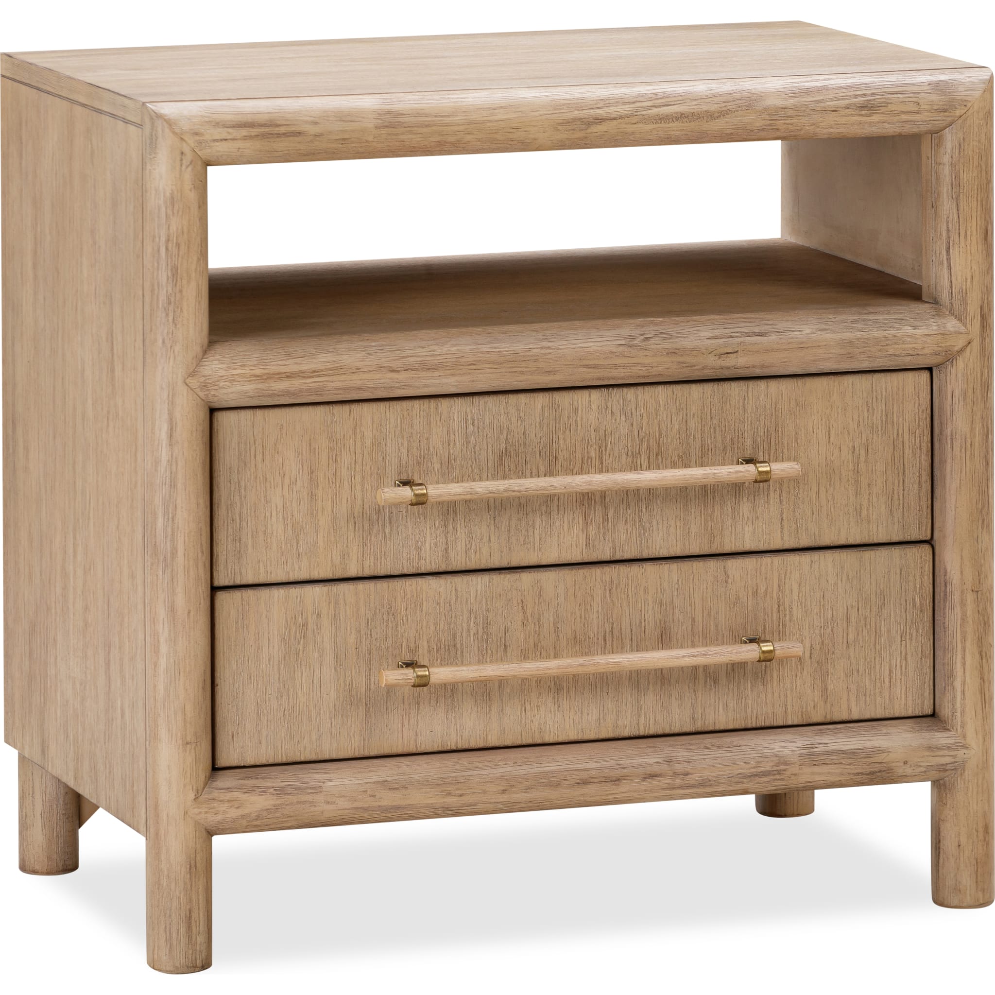 Dorsey Two Drawer USB-charging Nightstand in Granola