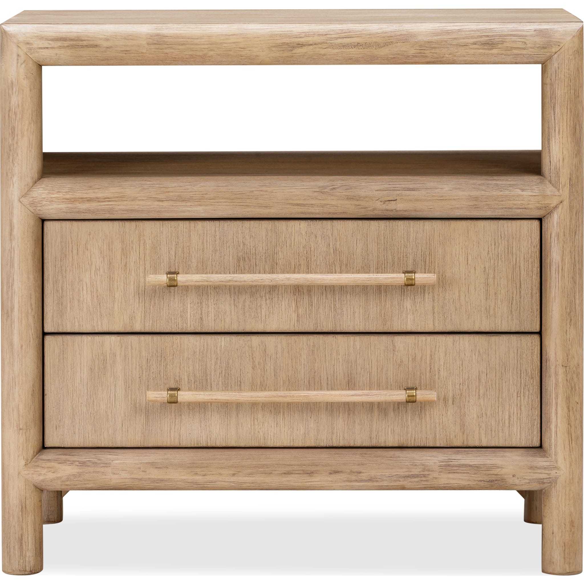 Dorsey Two Drawer USB-charging Nightstand in Granola
