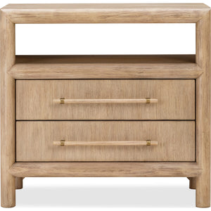 Dorsey Two Drawer USB-charging Nightstand in Granola