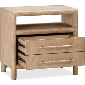Dorsey Two Drawer USB-charging Nightstand in Granola