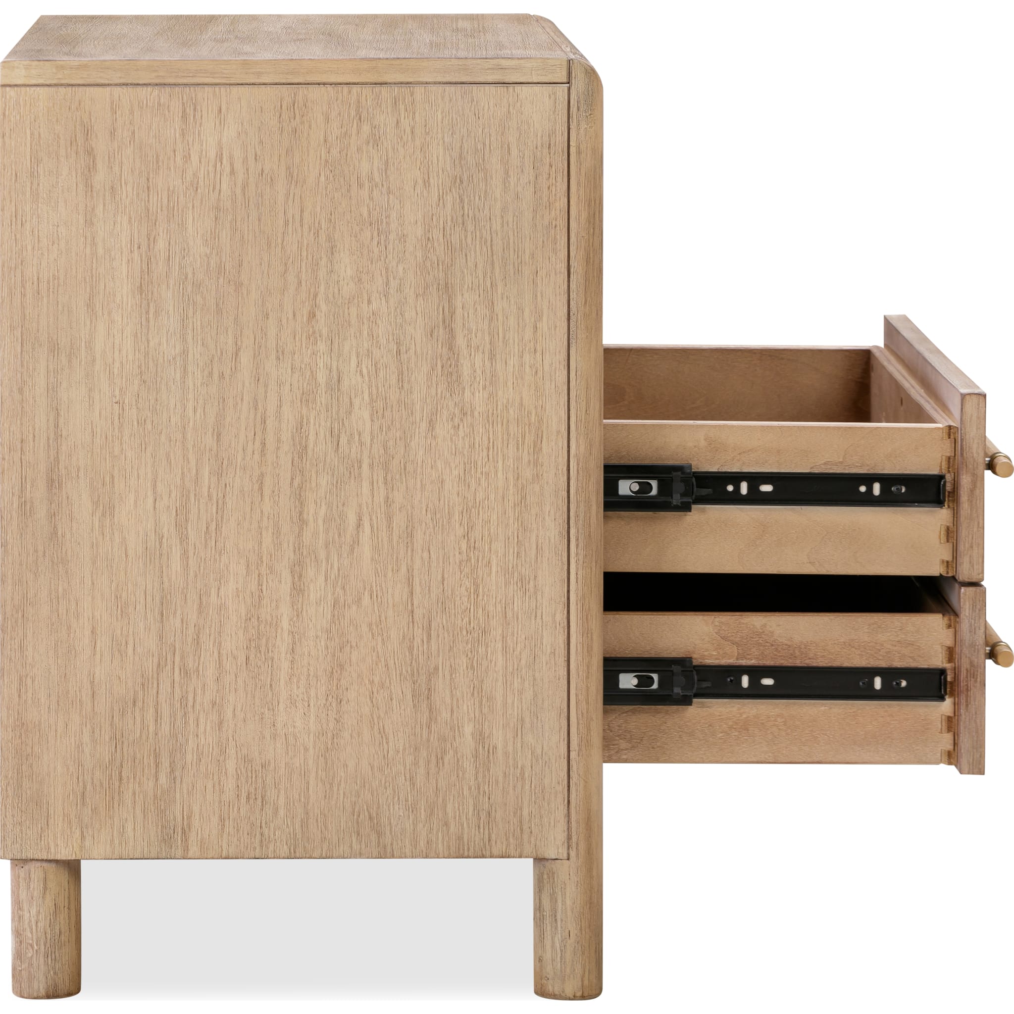 Dorsey Two Drawer USB-charging Nightstand in Granola
