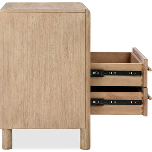 Dorsey Two Drawer USB-charging Nightstand in Granola