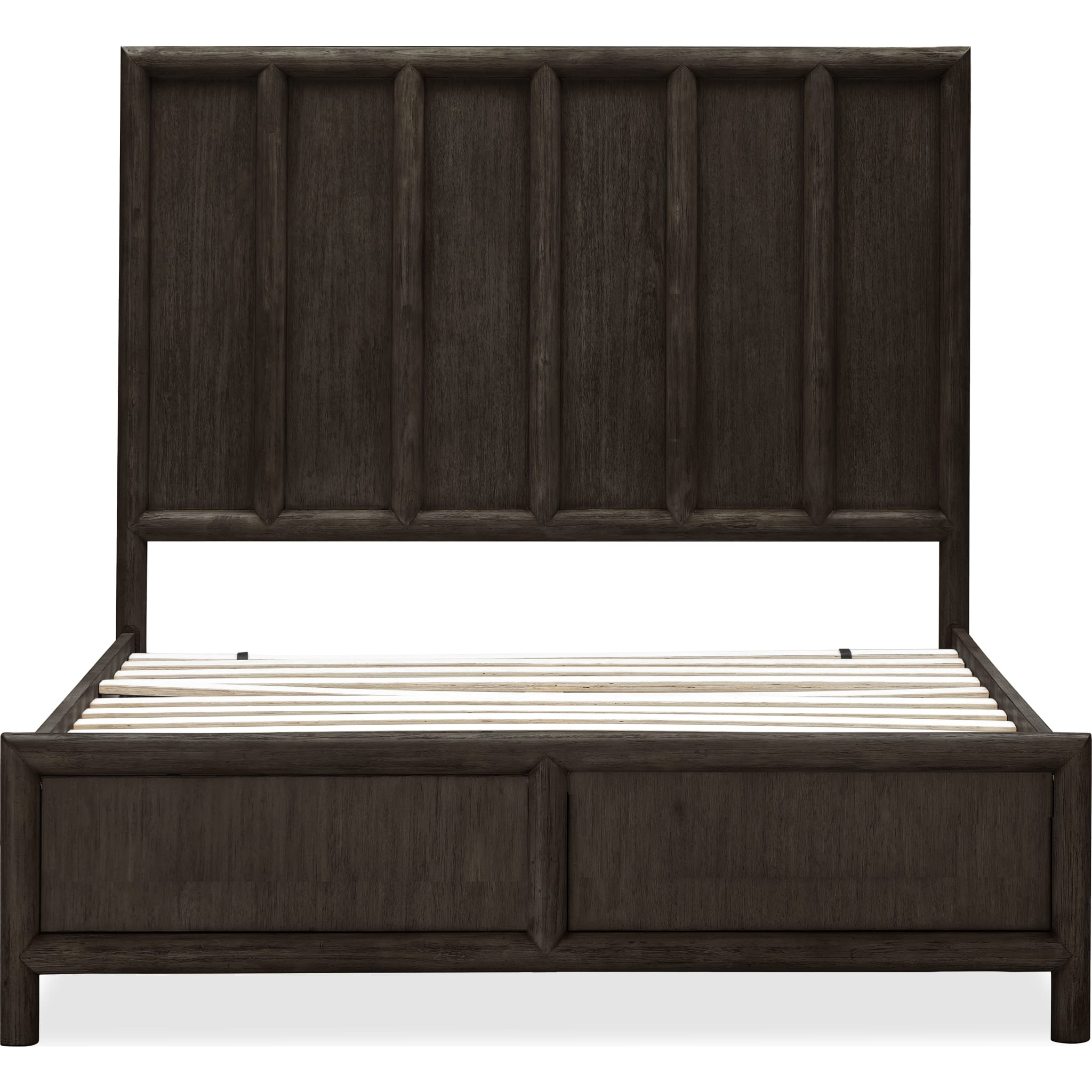 Dorsey Wooden Panel Bed in Basalt Grey