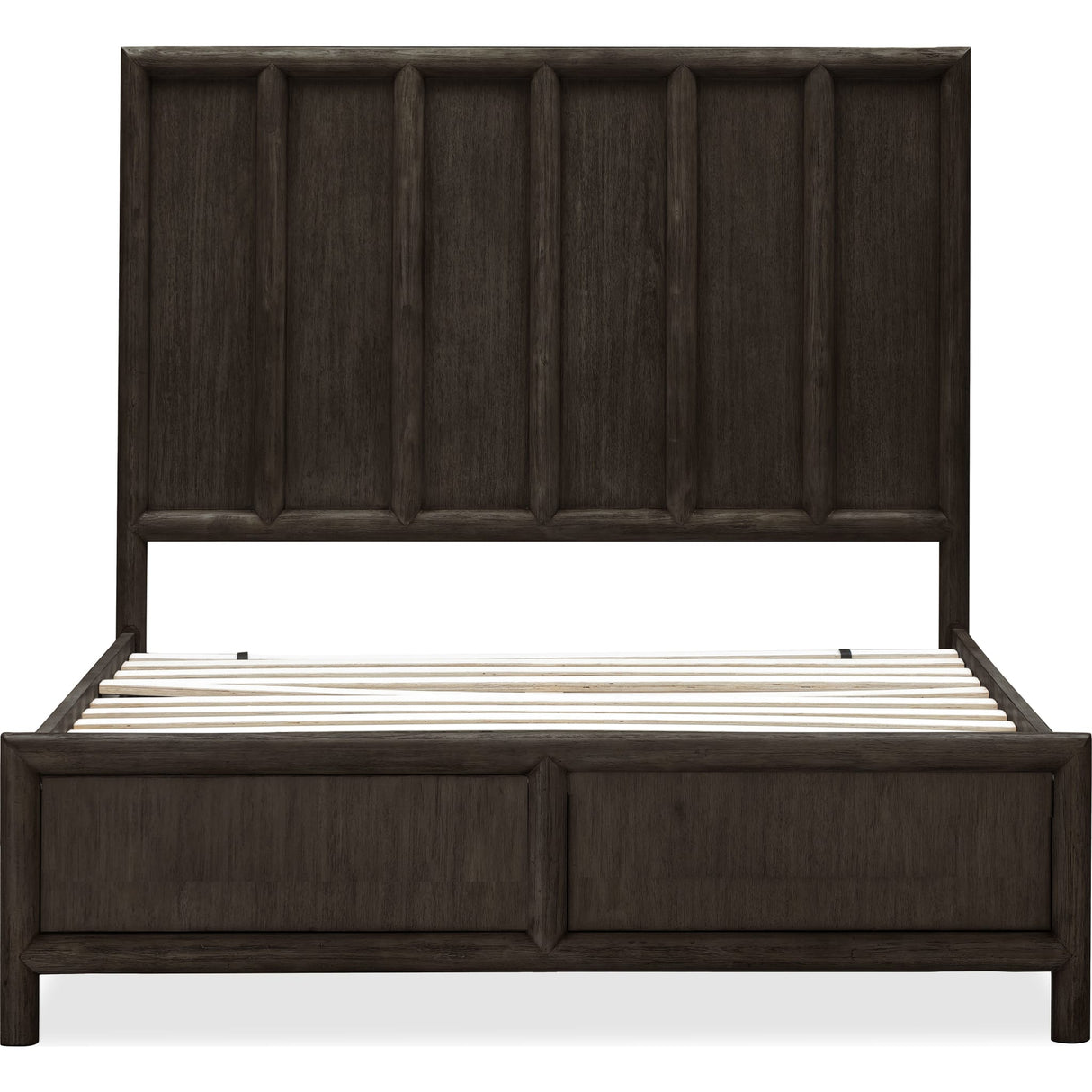 Dorsey Wooden Panel Bed in Basalt Grey