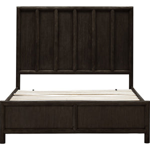 Dorsey Wooden Panel Bed in Basalt Grey