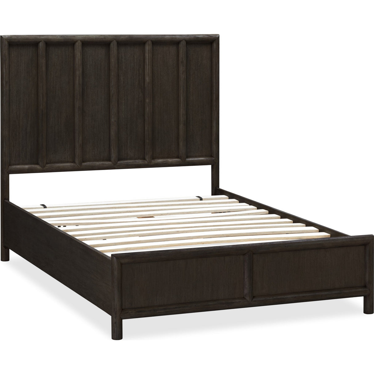 Dorsey Wooden Panel Bed in Basalt Grey