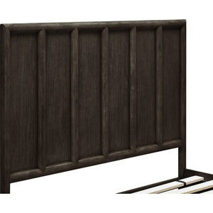 Dorsey Wooden Panel Bed in Basalt Grey