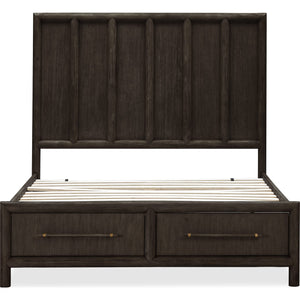 Dorsey Wooden Two Drawer Storage Bed in Basalt Grey