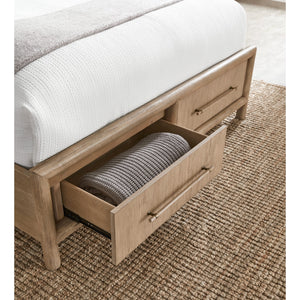 Dorsey Wooden Two Drawer Storage Bed in Granola