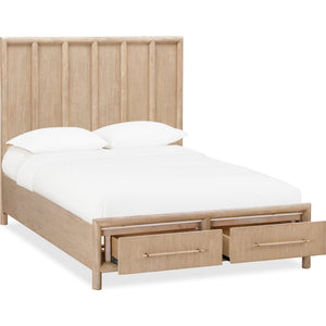 Dorsey Wooden Two Drawer Storage Bed in Granola