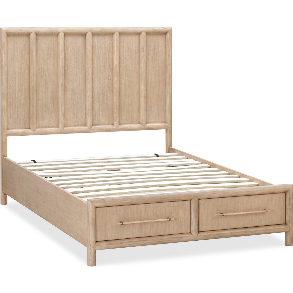 Dorsey Wooden Two Drawer Storage Bed in Granola